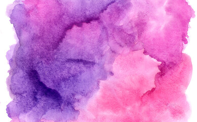 Obraz na płótnie Canvas Abstract watercolor hand drawn background.Purple pink watercolor clouds