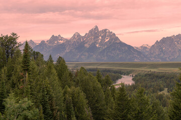 Scenic Summer Landscape in the Tetons at Sunrise