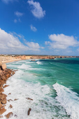 Algarve rocky coast near Sagres, Portugal