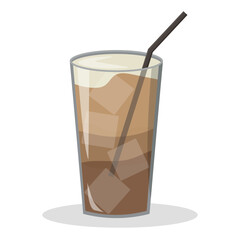 glass with coffee and ice