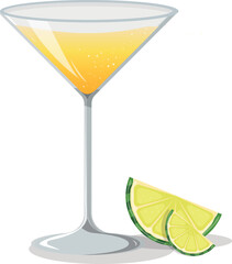 cocktail with lemon and lime