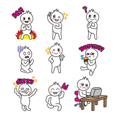 Cute Cartoon Stickman Stickers