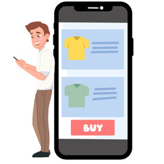 man are buying and online shopping, guy purchasing of goods