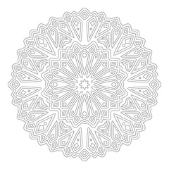 Line art for coloring book with geometric pattern