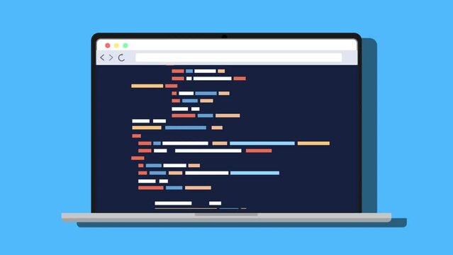 HTML Program Running in the developers laptop animation