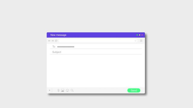 Writing a mail with all essentials and sending it along with mail envelope animation