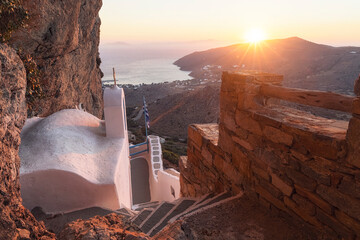 The chapel of Agia Triada, Langada, Amorgos, Greece - obrazy, fototapety, plakaty