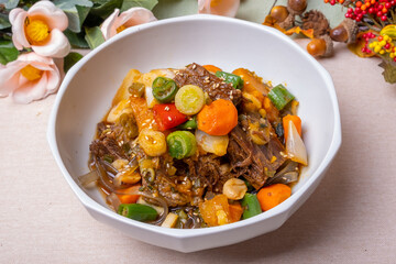 Delicious Korean food Braised Short Ribs - galbijjim