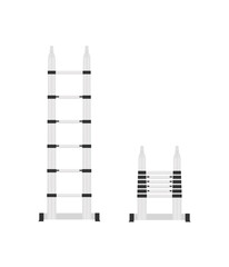 Telescopic ladder illusration vector flat design front view editable.