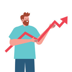 man lifting increase arrow