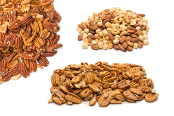 Pecan-nut isolated on white background.