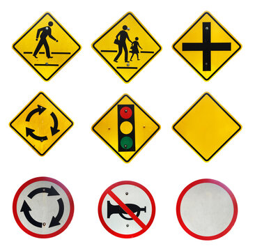traffic set of sign  isolated on white background png