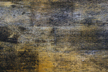 Close up to old dirty finger joint at end of wood sticks. Woodworking of zigzag at end of the pieces for splicing. Splicing wood. Technique called Finger joint wood connection. Top view as background.