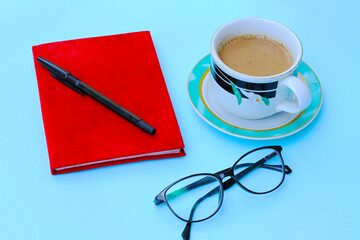 cup of coffee and notepad