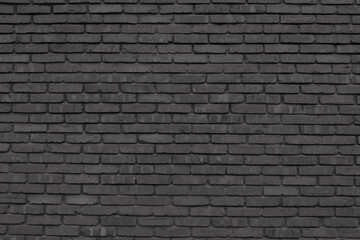 Black brick wall, brickwork background for design