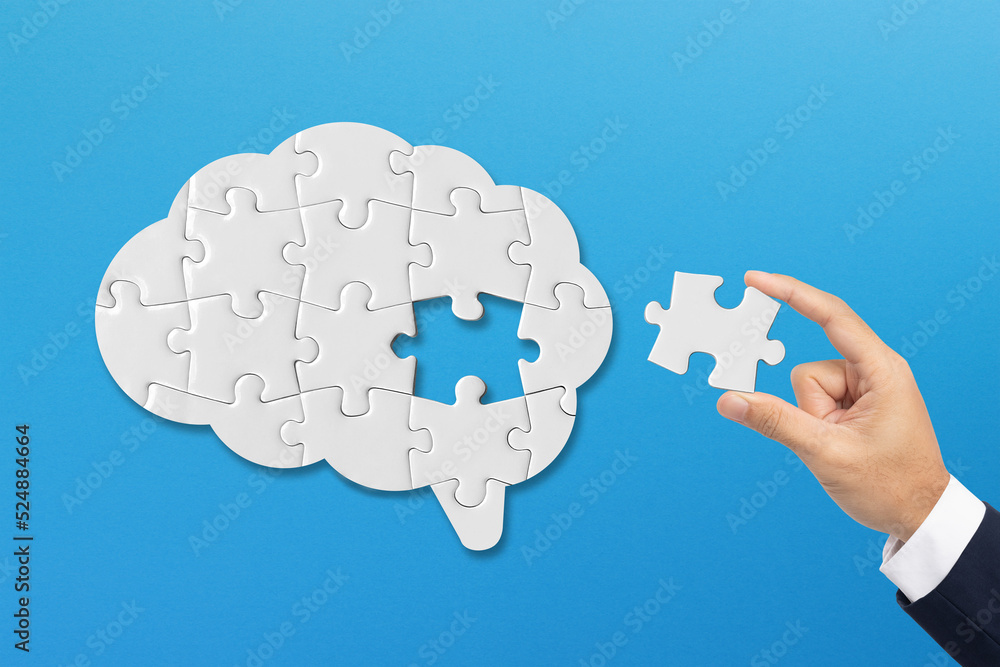 Poster connecting last brain puzzle piece. complete the key idea.