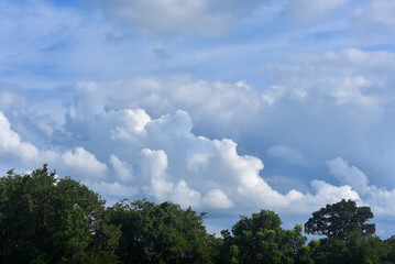 Beautiful sky. Cumulonimbus cloud and cirrus cloud