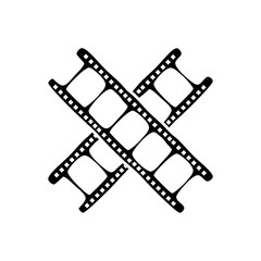 Film reel movie icon hand drawn