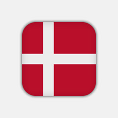 Obraz premium Denmark flag, official colors. Vector illustration.