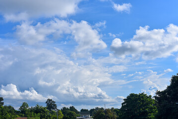 Fototapeta na wymiar White cloud with blue sky background, beautiful sky