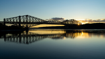 Quebec Old Bridge at Sunset