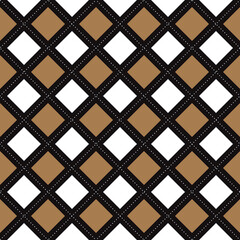 Black White Brown Diamond Square Argyle Diagonal Dash Line Abstract Shape Element Gingham Checkered Pattern Illustration Wrapping Paper, Picnic Mat, Tablecloth, Fabric Background