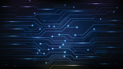 abstract background of futuristic digital dark blue electronic circuit line