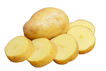 Potatoes have a high nutritional value. isolated on white background.