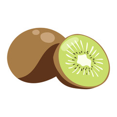 Kiwi fruit. fruit in a simple illustration with gradient color
