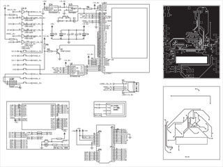 Vector set of design documentation in a1 format for
a data reader from a memory card and
information output to a TFT display. The connection diagram of the TFT display to the Arduino.
