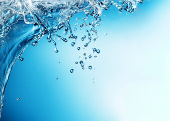 abstract water splash on blue background