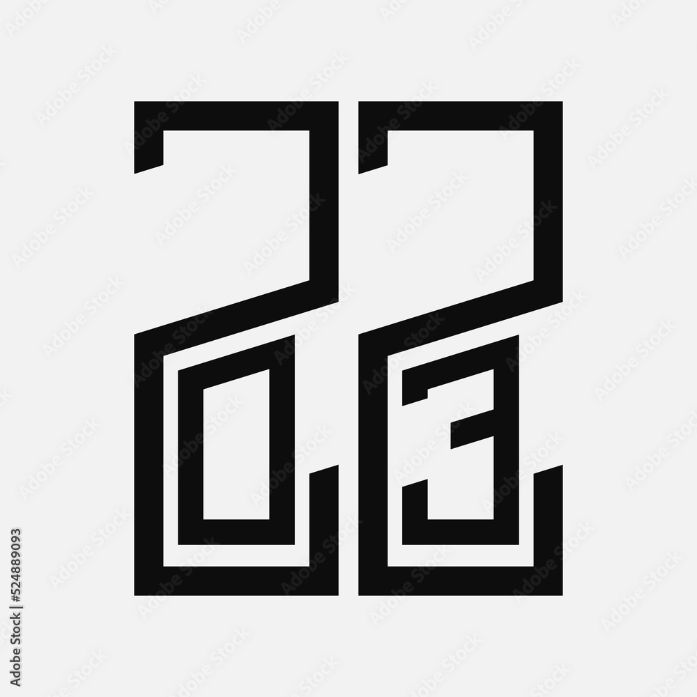 Poster new year 2023 text design. abstract vector background