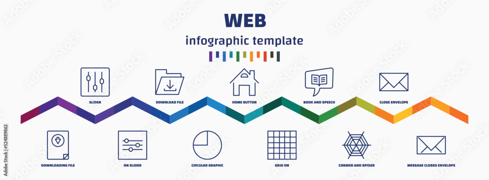 Poster infographic template with icons and 11 options or steps. infographic for web concept. included slide
