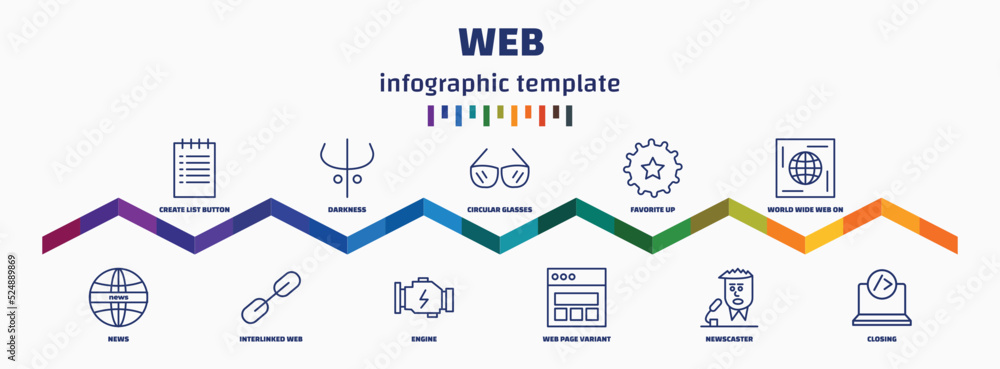 Poster infographic template with icons and 11 options or steps. infographic for web concept. included creat