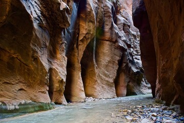 river through at canyon 
