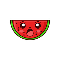 Fototapeta premium cute watermelon characters with expressions, suitable for children, printed on clothes and paper