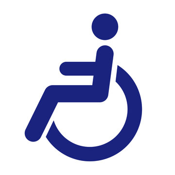 Disabled person in a wheelchair, a sign for an accessible environment.
