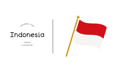インドネシアの国旗アイコン ベクターイラスト