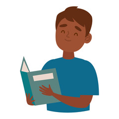 latin boy reading book