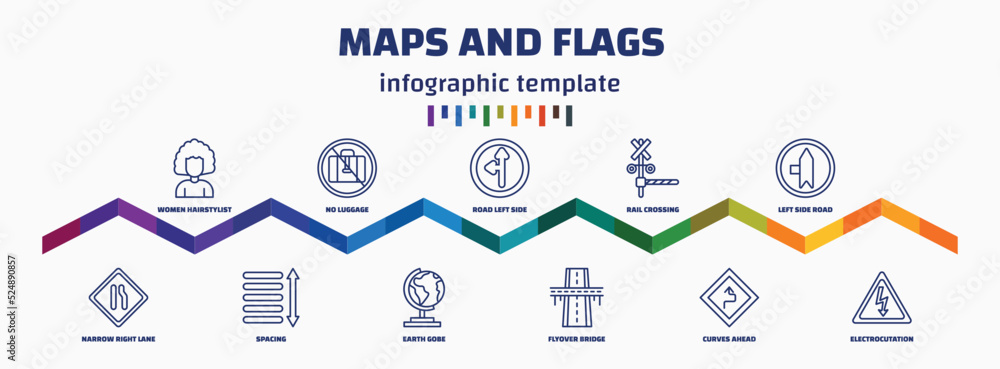 Aufkleber infographic template with icons and 11 options or steps. infographic for maps and flags concept. inc