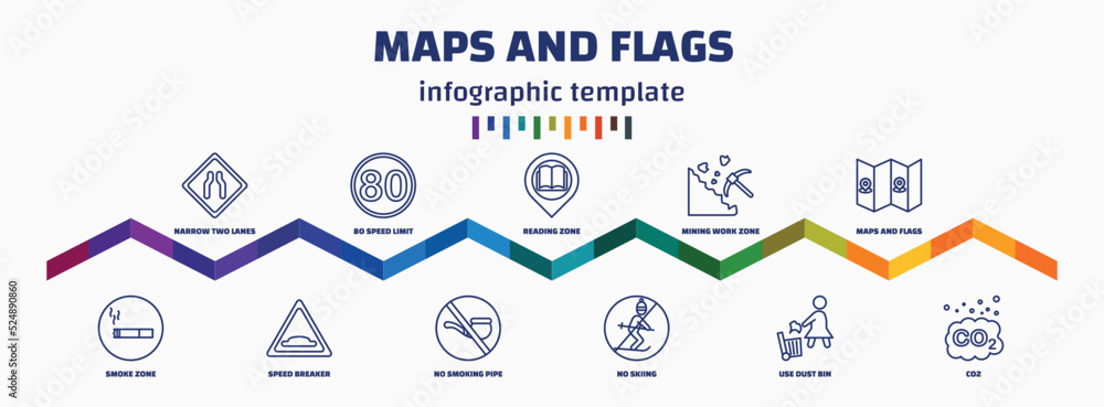 Poster infographic template with icons and 11 options or steps. infographic for maps and flags concept. inc
