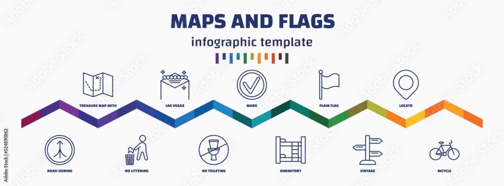 Aufkleber infographic template with icons and 11 options or steps. infographic for maps and flags concept. inc