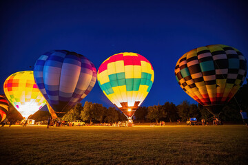 Night view of the Firelake Fireflight Balloon Festival event