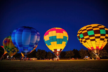 Night view of the Firelake Fireflight Balloon Festival event