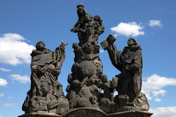 Statues of Madonna, Saint Dominic and Thomas Aquinas, Charles Bridge, Prague