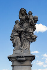 Fototapeta na wymiar Statue of Saint Anne, Charles Bridge, Prague