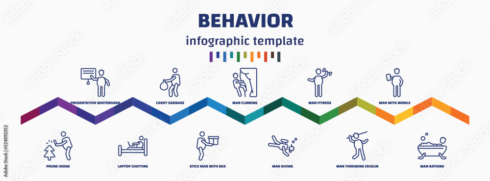 Poster infographic template with icons and 11 options or steps. infographic for behavior concept. included 
