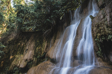 Beautiful landscape view of Sai yok noi waterfall kanchanaburi.Sai Yok Noi is a waterfall, also known as Khao Phang Waterfall.