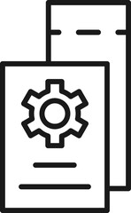 Ticket for transport and travel sign. Monochrome and minimalistic vector sign. Editable stroke. Vector line icon of gear on ticket