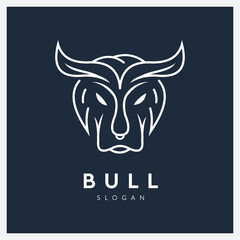 Creative line art bull logo